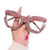 Candy Color Large Frame Pearl Rhinestone Decor Anti-Blue Light Glasses