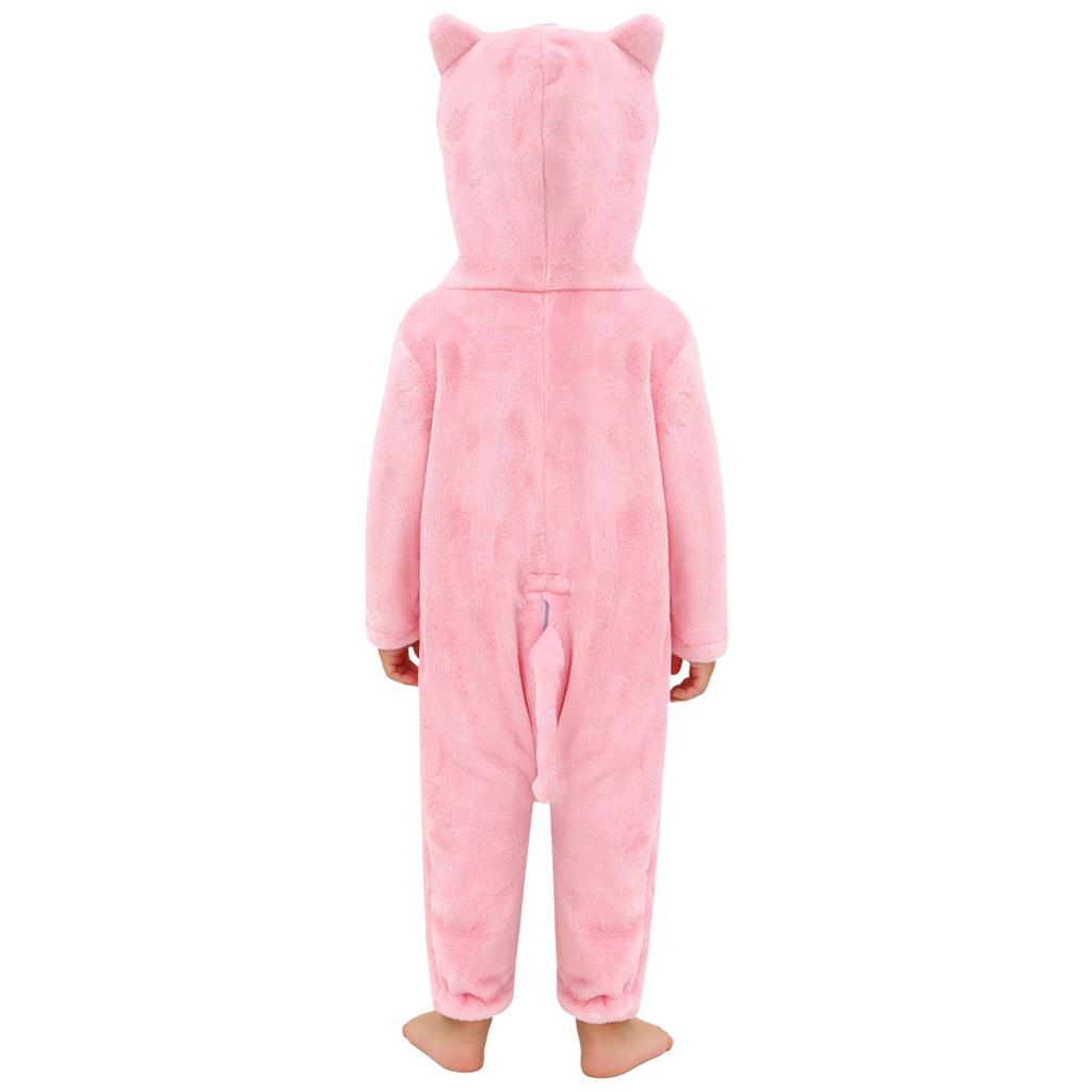 Unisex Toddler Baby Animal Jumpsuit Long Sleeve Zip Up Cute Cartoon Hooded 3D Tail Cosplay Costume