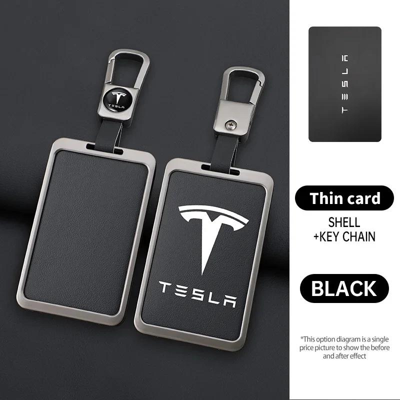 Car Sticker Tesla Car Fashion Zinc Alloy Smart NFC Card Key Case Cover Shell Keychain Protection Auto Styling Accessory For Tes