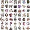 10 30 50Pcs Rosette Skull Stickers For Suitcase Skateboard Laptop Luggage Phone Car Styling Diy Decal Pegatinas