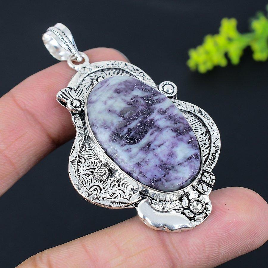 Kemmererite Gemstone Handmade 925 Sterling Silver Jewelry Pendant 2.56" t7B00