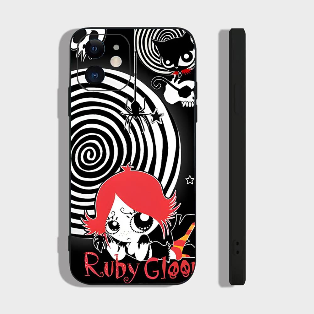 Comedy Animation R-Ruby Glow Phone Case For IPhone 17 Air 16 15 14 13 Pro Max 11 12 Black Silicone Cover