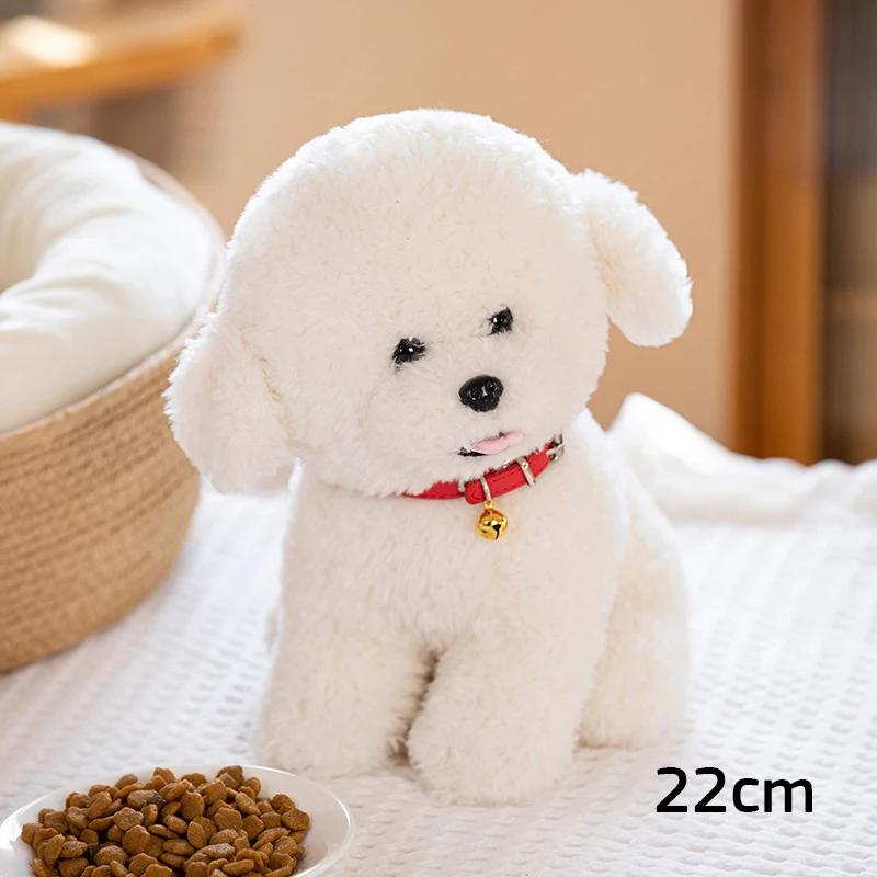 22/28/48CM Simulation Bichon Dog Frise Plush Toys Lovely Puppy Dolls Stuffed Soft Accompany Animal Birthday Xmas Gifts For Kids
