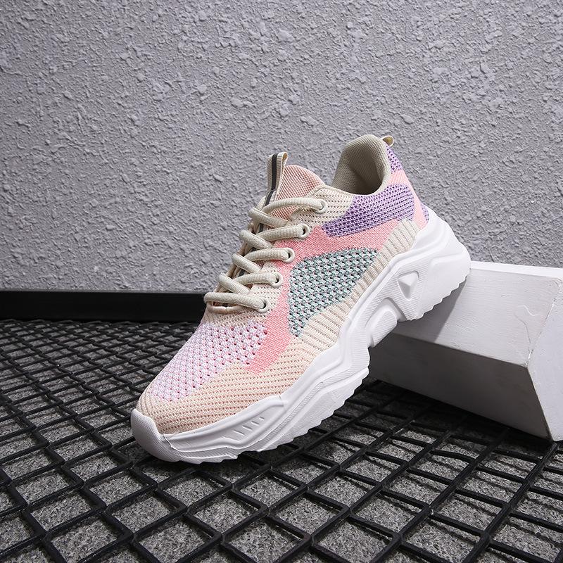 

Knitted Casual Sneakers Fashion Chunky Shoes Mesh Running Sports Shoes Men s Platform Shoes Height-increasing 44