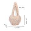 Yogodlns Long Plush Women's Large Shoulder Bag Luxury Faux Fur Female Love Shape Bags Y2k Punk Girls Fluffy Tote Handbags Crossbody Bag