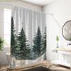 1PC Pine Forest Print Waterproof Shower Curtain Bathroom Partition Door Curtain Privacy Protection with 12 Hooks Multiple Size