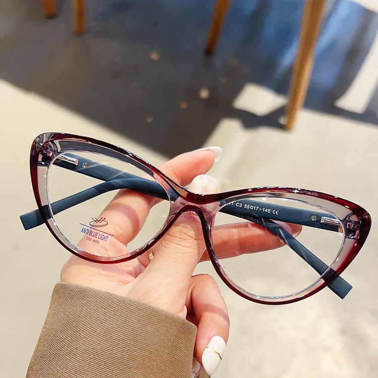Eyewear Frame Vintage Anti Blue Light Cat Eye Glasses Women Luxury Brand Designer Ladies Myopia Prescription Optical Frames
