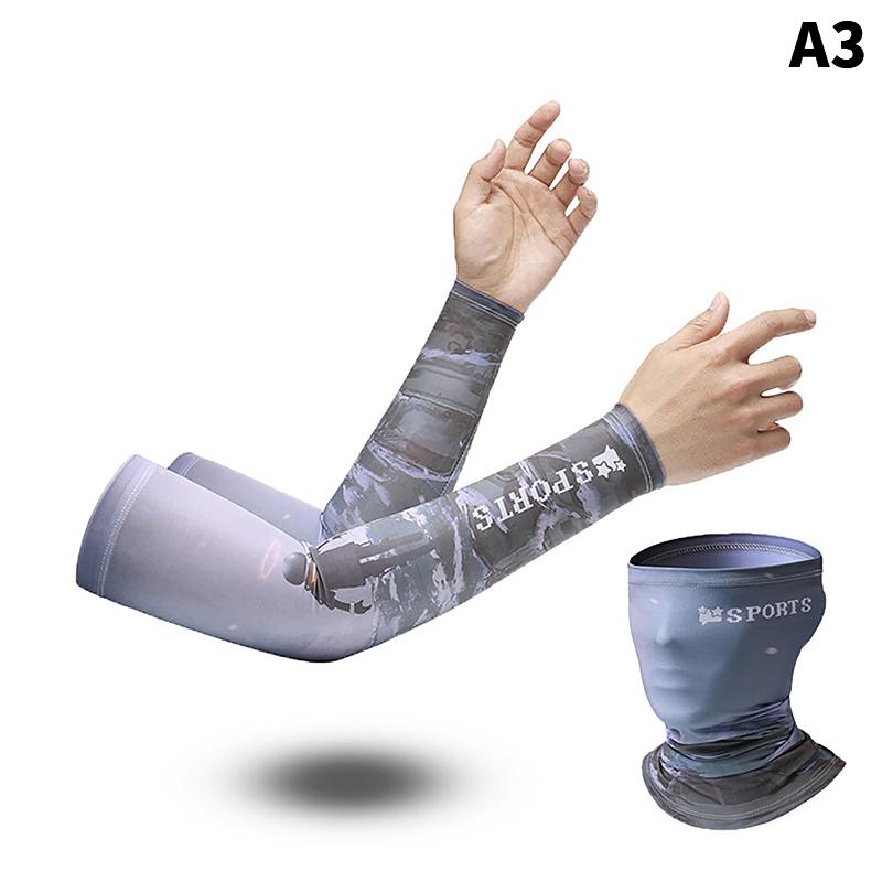 Summer Cooling Sunscreen Arm Sleeves Cover Head Face Neck Tube Scarf Set Sports Fishing Cycling Outdoor Uv Sunshade Collar
