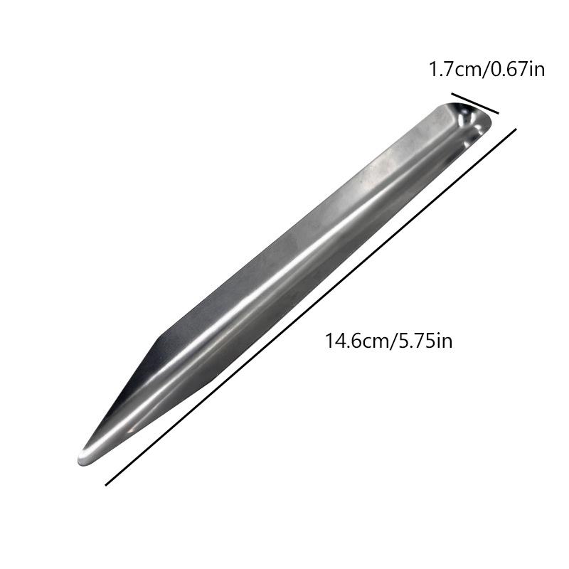 Stainless Steel Curved-End Nail Jewelry Scoop Shovel Nail Beads Glitter Powder Picking Up Container Double Headed Shovel