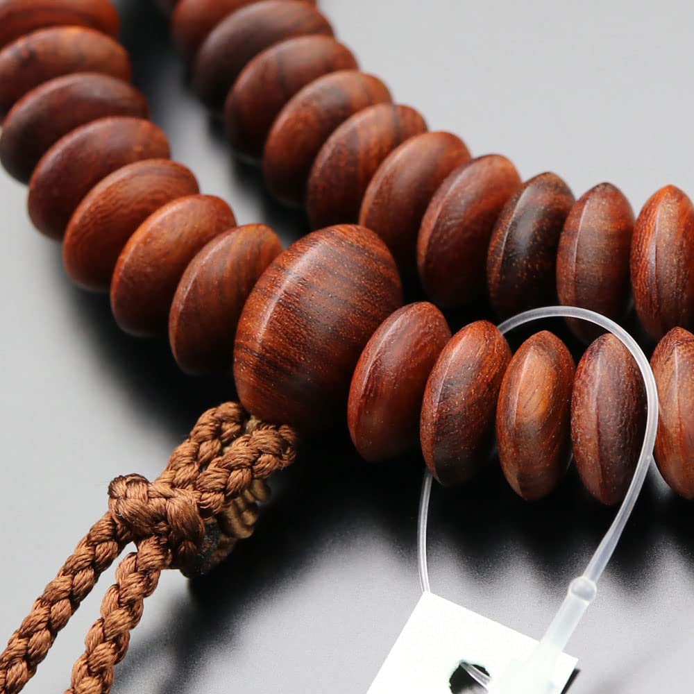 Tendai Buddhist Prayer Beads for Men 9 Dimensions Red Sandalwood Bon Tenbo Prayer Beads Kyoto Prayer Beads 108 Beads Kyoto Shutan Shitan 9 Dimensions