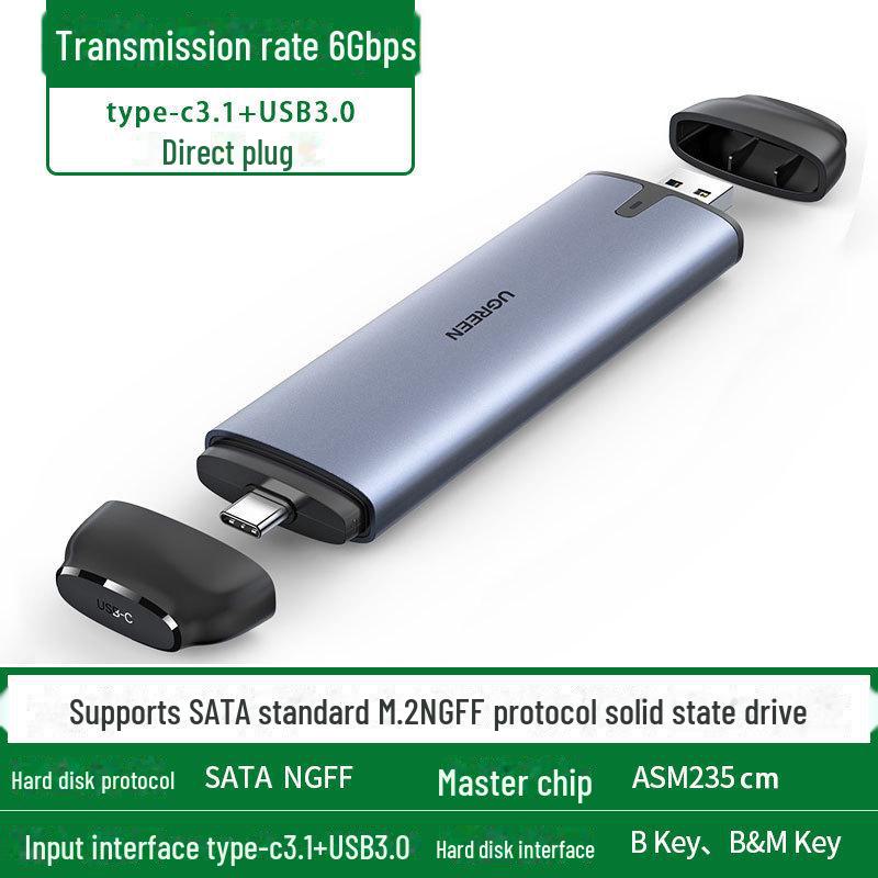 Greenlink USB 3.1 kovový M.2 SSD box - kompatibilní s NVMe/NGFF/SATA