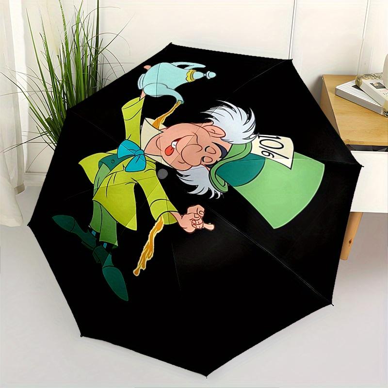 

Disney Mad Hatter, Tea Party Automatic Open/Close Umbrella - Cute Umbrella with Cute Design, Portable 3-Fold Compact Umbrella for Men & Wome