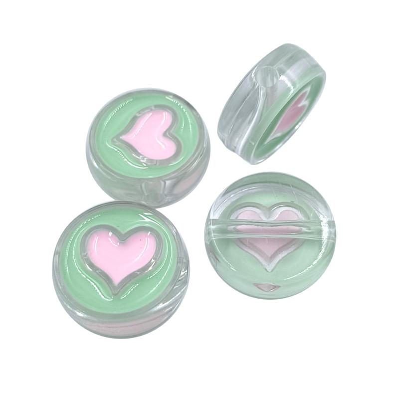 

Изготовление ювелирных изделий своими руками для 4 шт. ожерелье браслет свободные бусины сердце клубника оптовая продажа кулон 24mm Round Heart зелёный