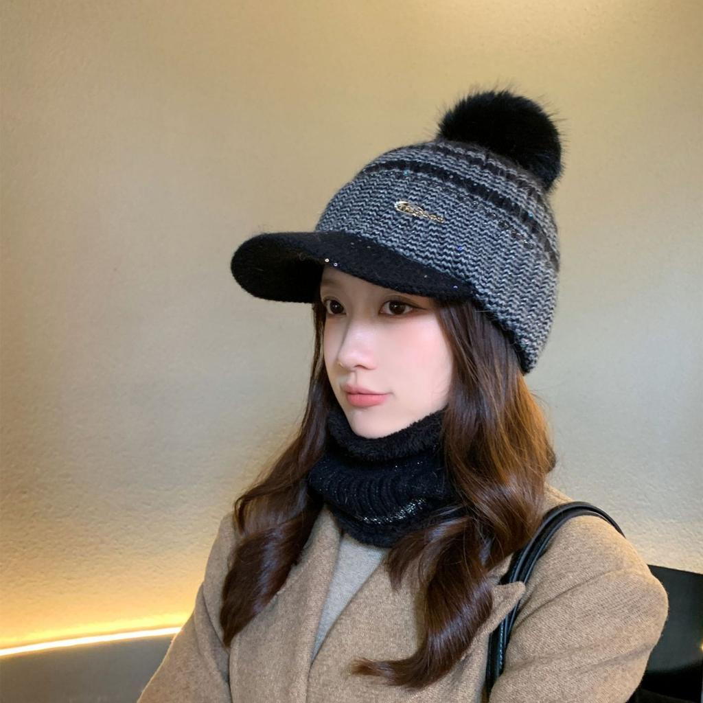 Fashion Cycling Cold Hat Knitted Wool Hat Cap Autumn and Winter Outdoor Thickened Warm Ear Protector