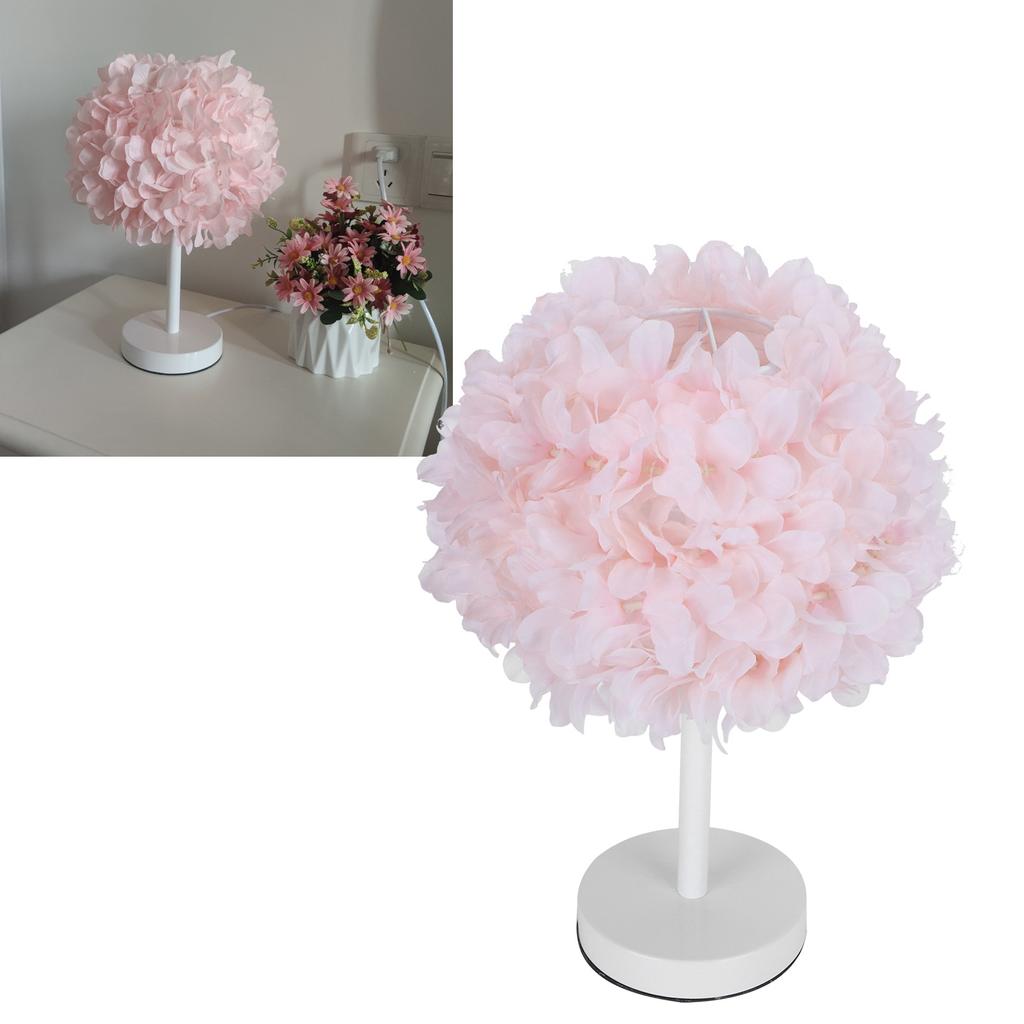 Flower Table Lamp Bedside Bedroom Desktop Nightstand Decoration Supplies Light Pink