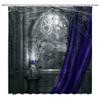 Gothic Shower Curtain Vintage Castle Rose Flower Spider Web Skull Skeleton Horror Halloween Retro Bathroom Decor Fabric Curtain