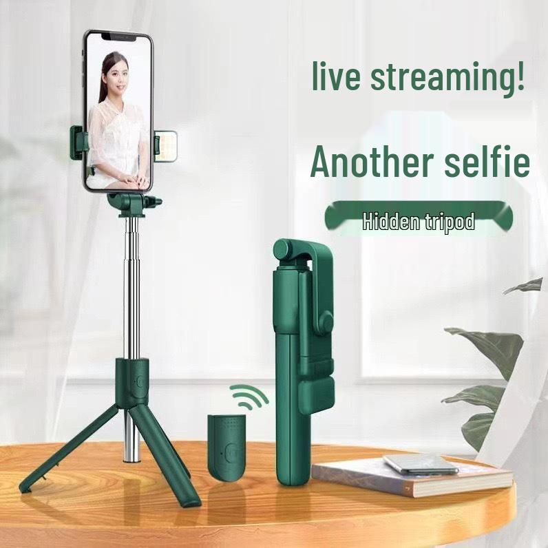 R1 Bluetooth Selfie Stick with Mini Tripod & Fill Light for Phone