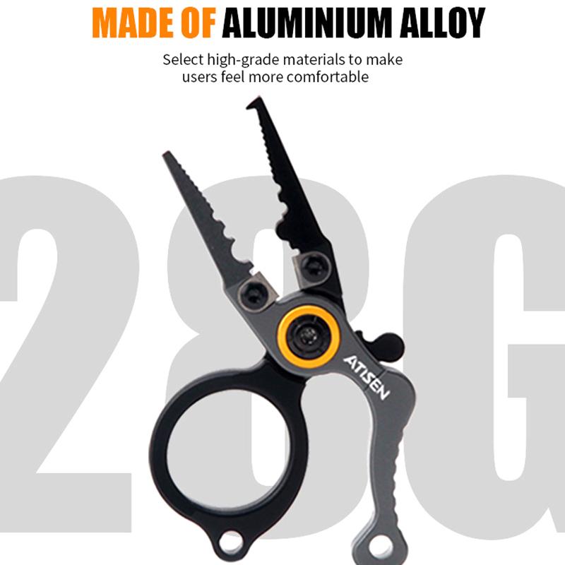 Fishing Activities Aluminum Alloy Fishing Split Ring Pliers Fishing Multitool Shear Protable Lightweight Rust-Proof Hook Remover