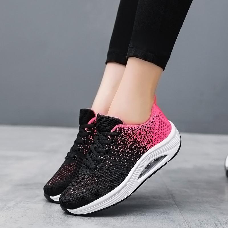 Fashion Walking Shoes for Women Outdoor Platform Sneakers Air Cushion Female Mesh Breathable Leisure Shoes