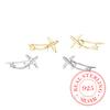925 Sterling Silver Airplane Star Stud Earrings for Women 2025 Fashion Charm Wedding Engagement Party Jewelry