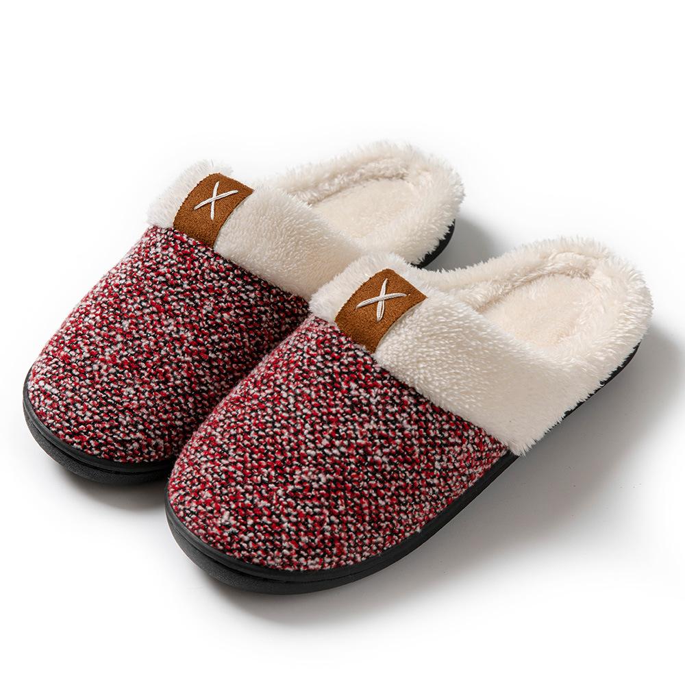 Slippers Men Winter Fashion Couple Women Cotton Slippers Thick Soft Sole Slides Indoor Floor Flats Home Non-slip Warm Shoes
