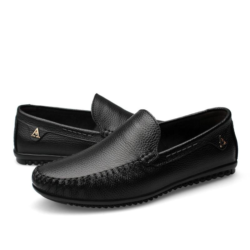 Mode Echtes Leder Herrenschuhe Luxus Business Casual Slipper Formelle Loafer Herren Mokassins Italienisch Schwarz Herren Fahrschuhe Sneakers