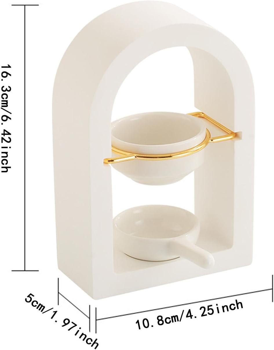 Nordic Gypsum Arch Oil Burner Wax Melt Warmer, Minimalist Tealight Holder, Aesthetic Home Fragrance & Aromatherapy Decor Lamp