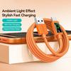 USAMS SJ772 U92 1.2m Type-C Cable 18W Fast Charging USB-A to USB-C Data Transfer Cord with LED Light