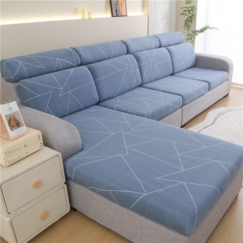 New Floral Printed Stretch Sofa Seat Cushion Cover Backrest Cover Protector for Couch Sofa Cover L Shape Chaselong Slipcovers