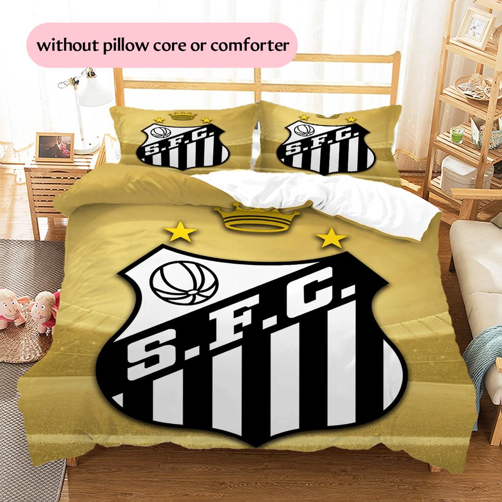Santos FC Pattern Bedding Home Decoration Birthday Gift (1 * duvet cover + 2 * pillowcase, without core)