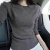 Elegant Cashmere Knit Base Layer for Women - Slim Fit Korean Style Long Sleeve Top for Autumn