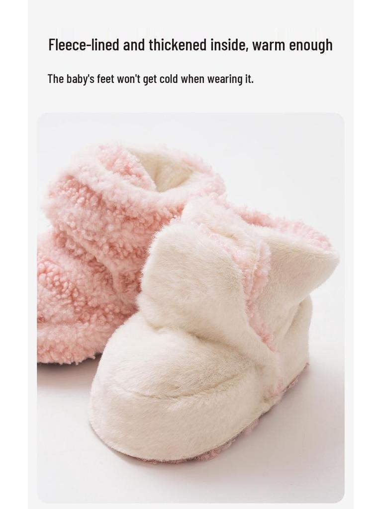 Winter Velvet Baby Shoe Socks: Soft, Thickened, Warm, Anti-Drop, Cotton Protection for Newborns and Toddlers