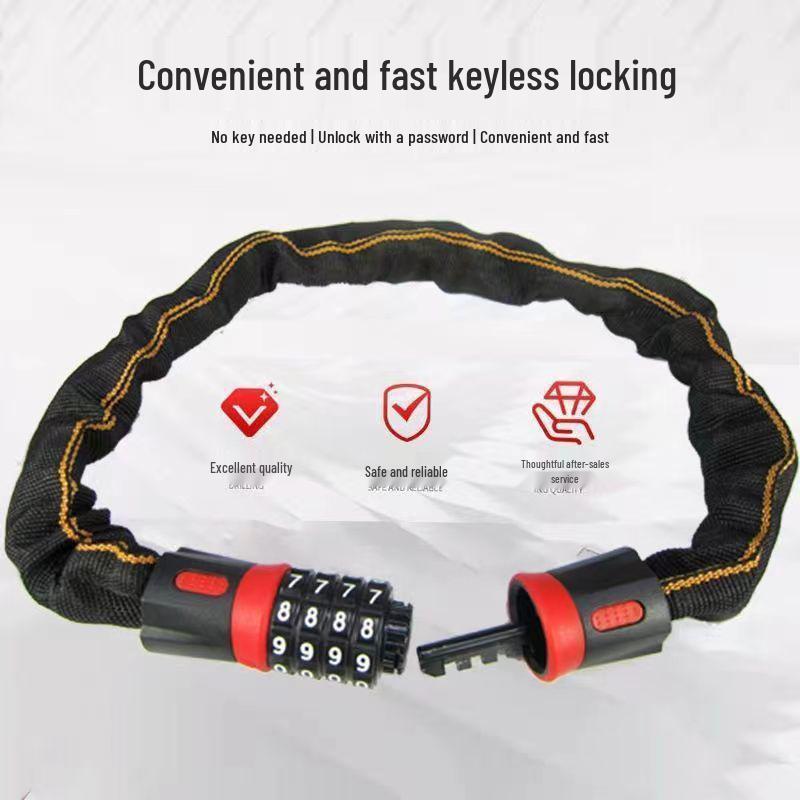 Anti-Theft Combination Bike Chain Lock for Mountain and Electric Bikes