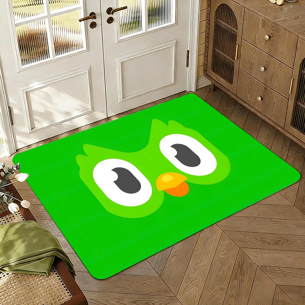 Duolingo Owl Duo 2 Floor Mat Floor Mat Soft Flannel Non-Slip Door  Rug for Living Room