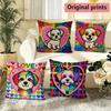 Love Heart Cute Dog Throw Pillow Covers Pattern Cushion Cover Suitable For Sofa Bedroom Car Pillow Cover
