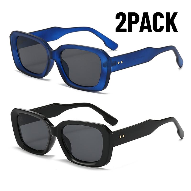 New 2PACK Small Sunglasses Women Men Trendy Vintage Brand Designer Hip Hop Square Sun Glasses Female Outdoors Eyewear UV400