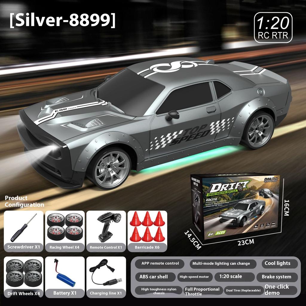 1/20 Terénní dálkově ovládané driftovací auto s více světelnými režimy ovládanými aplikací Dětský dárek pro dálkově ovládané