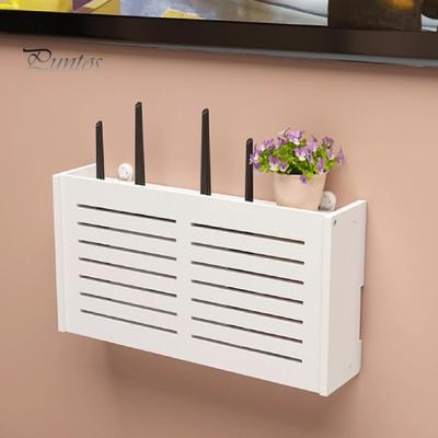 WiFi Router Förvaringslåda Väggmonterad Trähylla Routerorganisatör Grenuttag Kabelhantering Gömma Rack för Modem Kabel Router Skydd