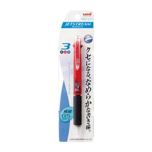 Mitsubishi Pencil 3 Color Ballpoint Pen Jet Stream 0.5 Red Easy to Write SXE3400051P15