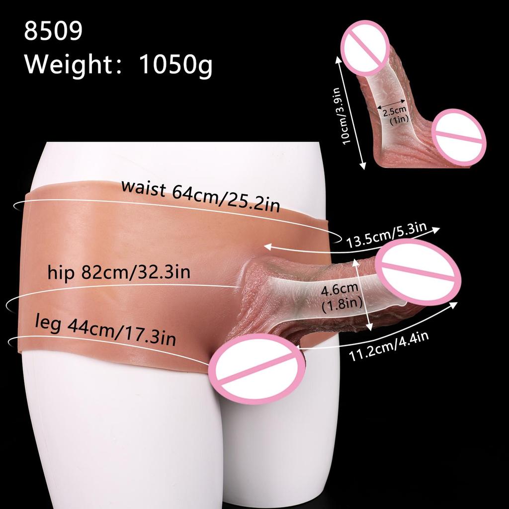 Skin Touch Silicone Pants With Hollow Realistic Dildo Penis Sleeve Stretchable Sex Toys For Men Cock Enlarge & Extender