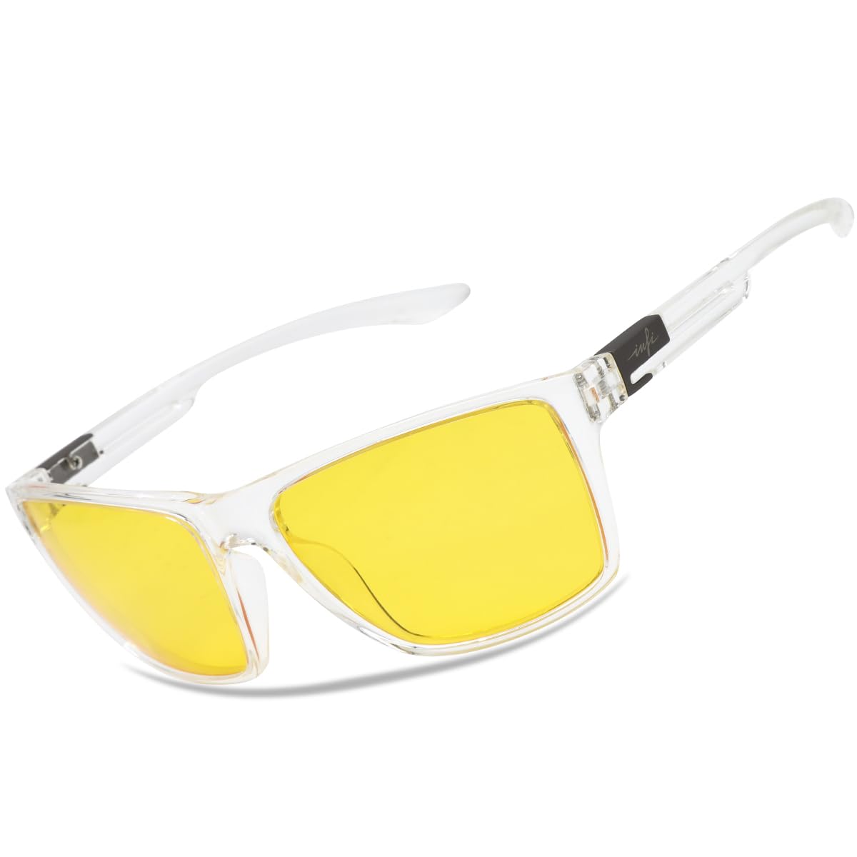 

INFI Polarized Sports Sunglasses for Night and UV Gradient Clear Yellow Designer Model for Men and Women Ultra-Lightweight Driving, Fishing, Driving,