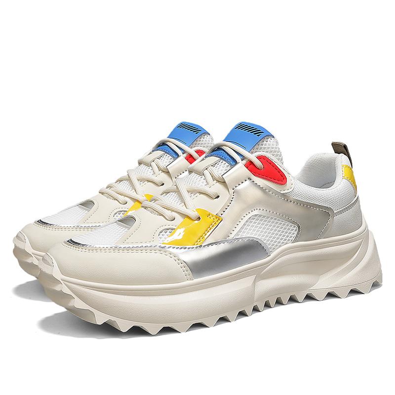 Klobige Sneaker Herren Designer Sportschuhe Mode Lässig Mikrofaserleder Mesh Atmungsaktiv Höhenerhöhend Flache Plateau-Schuhe