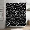 Black White Silhouette Cat Shower Curtain Set for Bathroom Decor Modern Home Accents