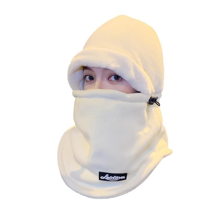 Warm hood, hat, and scarf all-in-one hat for men in winter, thickened ski and electric bike face mask, windproof hood for women