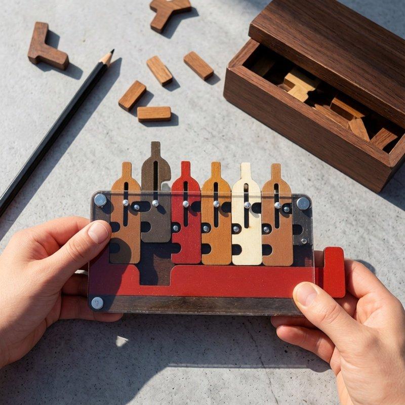 Bunter hölzerner Kellnertablett-IQ-Labyrinth-Puzzle-Ball-Roll-Gehirnjogger für Erwachsene und Kinder, lehrreiches intellektuelles Spiel