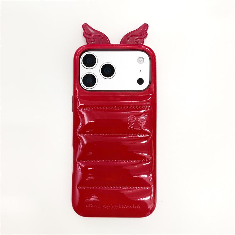 3D Leather Feather Wing iPhone 15/16/17 Pro Max Case - Anti-fall Protection