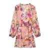 Women's European & American Style Floral Print Layered Mini Dress 