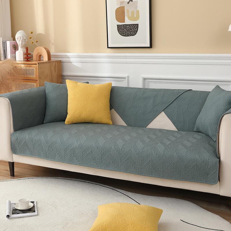 Prosta poduszka na sofę, Czterosezonowa czysta bawełna, Antypoślizgowa, Uniwersalna poduszka na siedzisko, Zimowy skórzany pokrowiec na sofę, Oświetlona tkanina okryciowa