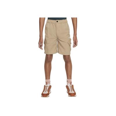 Outdoor Play Mid-Rise Zippered Slim Fit Straight Childrens Shorts Kids Bottoms Khaki FB1326-247