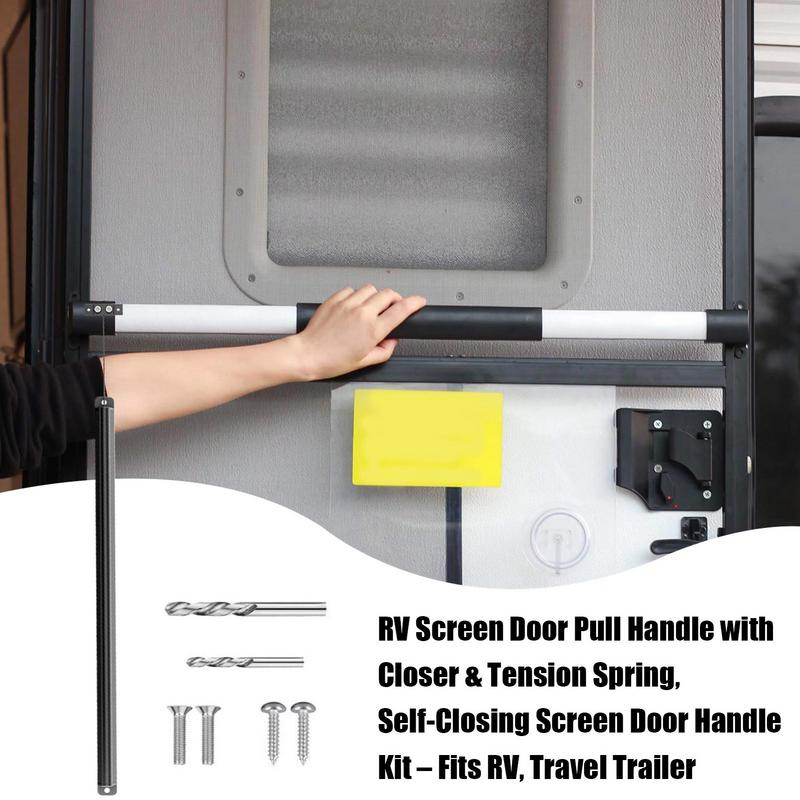 Screen Door Spring Closer Aluminum Screen Door Hydraulic Arm Replacement Aluminum Spring Pull Handle Kit Auto Close Adjustable China Mainland